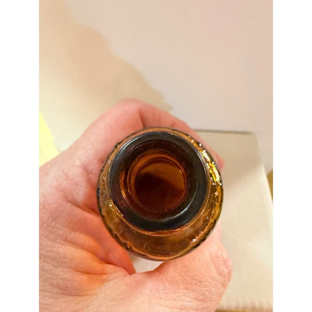 Vintage Hoppes No 9 Amber Glass Apothecary Bottle Embossed Pharmaceutical